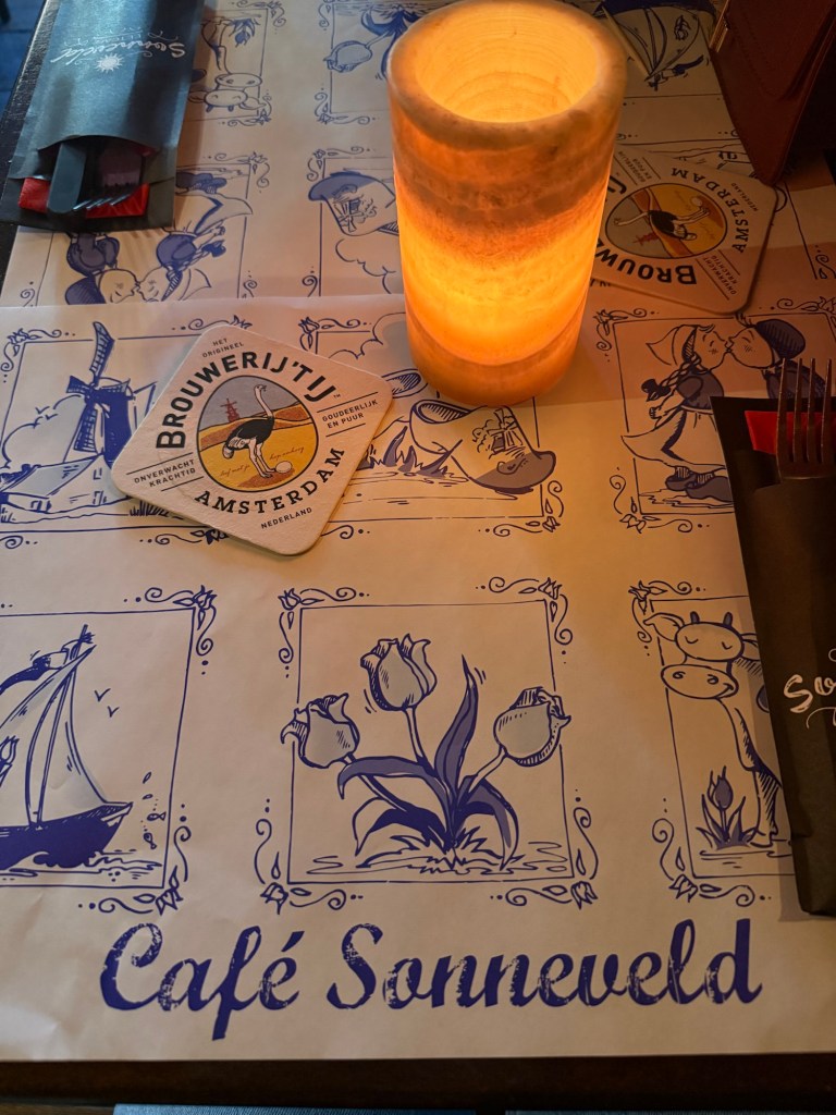 The placemats at Cafe Sonneveld in the Jordaan neighborhood of Amsterdam. 
