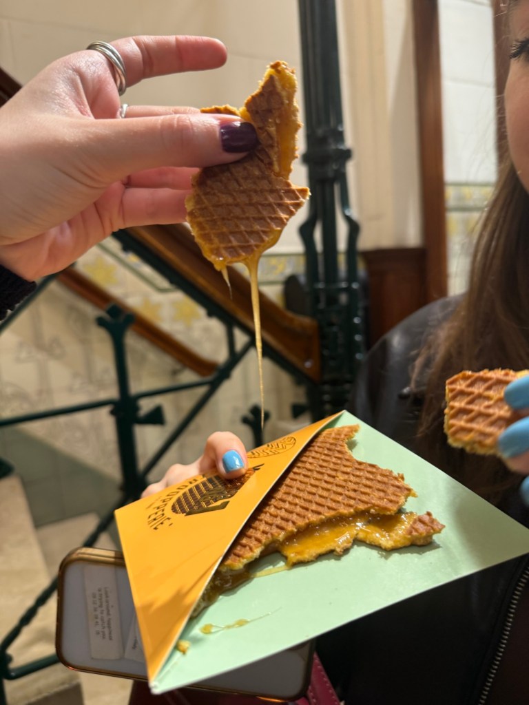The syrup inside of a stroopwafel from Stroopperie in Amsterdam.