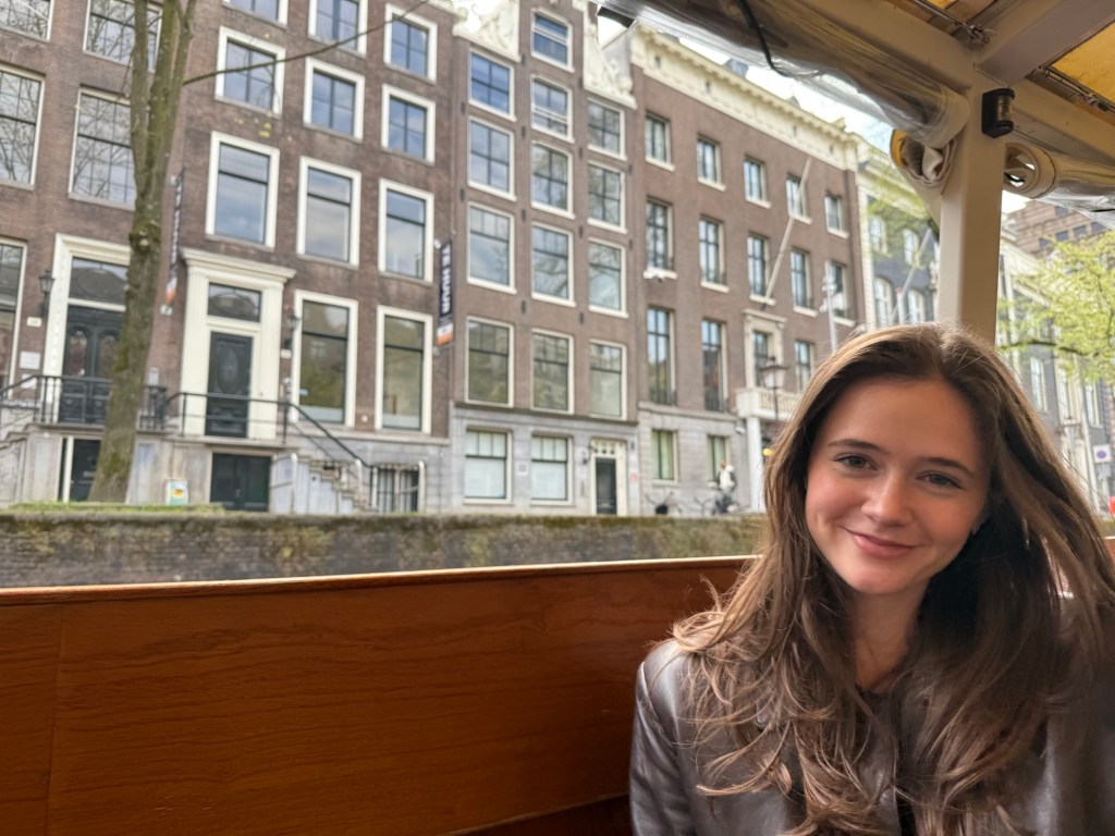 Canal cruise on a boat in Amsterdam. 