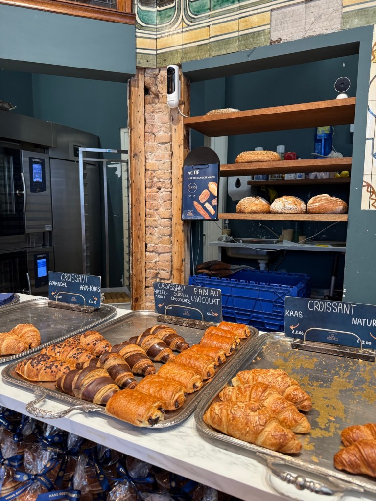 Croissants inside the Hans Egstorf bakery in Amsterdam. 